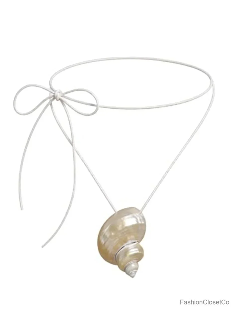 Genuine Seashell Conch Pendant Necklace Boho Beachy Ocean Mermaid Jewelry